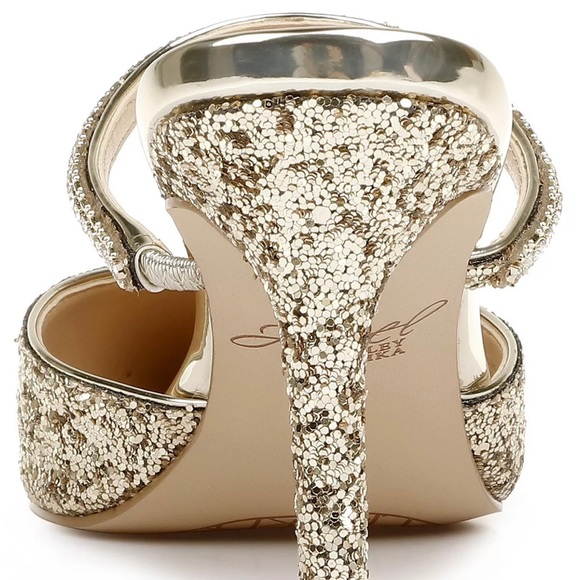 JEWEL BADGLEY MISCHKA
Women's Jan Evening Mule Hells in gold glitter - Picture 4 of 8